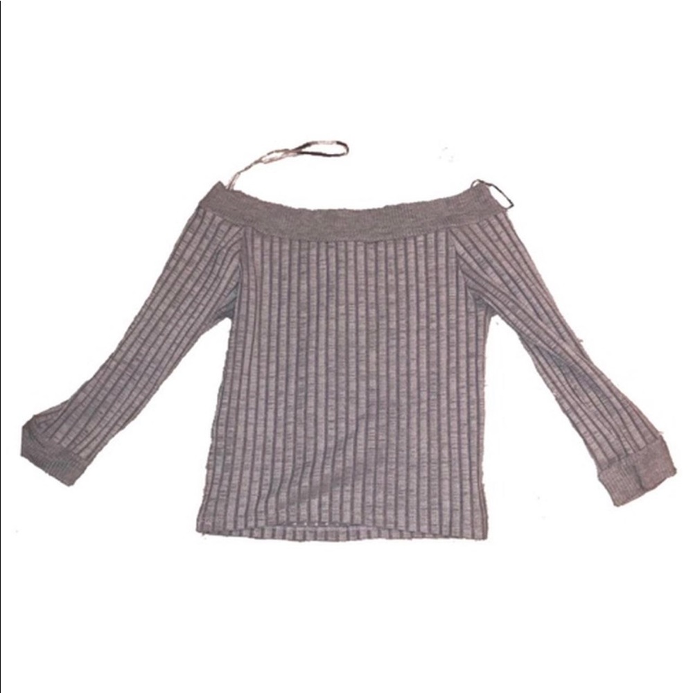 grey ribbed topshop top